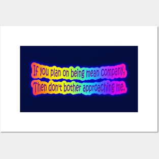 Neon Rainbow Personal Space Quote Posters and Art